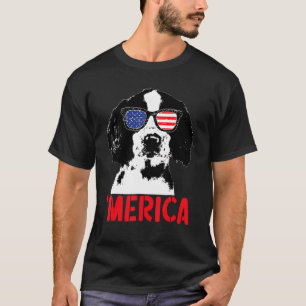 Camiseta Merica Englisth Springer Spaniel Bandera Americana