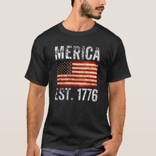 Camiseta MERICA Est 1776 Cuarto De Julio Estados Unidos Lib