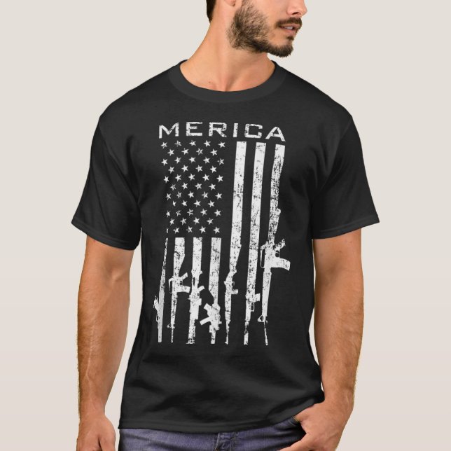 Camiseta MERICA - Estados Unidos 2a enmienda - Funny Pro Gu (Anverso)