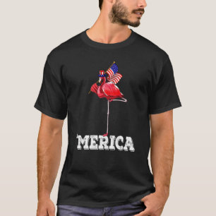Camiseta Merica Flamingo 4 De Julio Patriótico Americano
