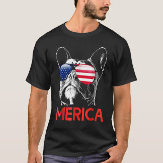 Camiseta Merica French Bulldog American Flag 4th Of July Fr