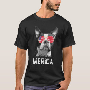 Camiseta Merica Funny Boston Terrier Perro Cachorro América