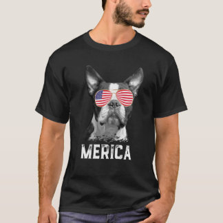 Camiseta Merica Funny Boston Terrier Perro Cachorro América