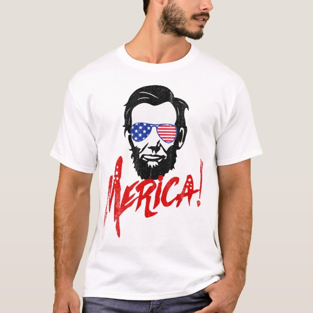 Camiseta Merica Graciosa Me Encanta América Mens Cuarto De  (Anverso)