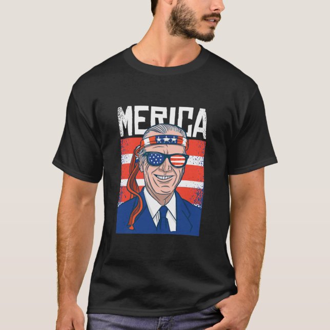 Camiseta Merica Joe Biden 4 de julio patriota estadounidens (Anverso)