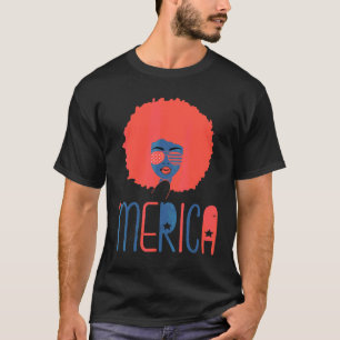 Camiseta Merica Lady Hair Día De La Independencia 4 De Juli