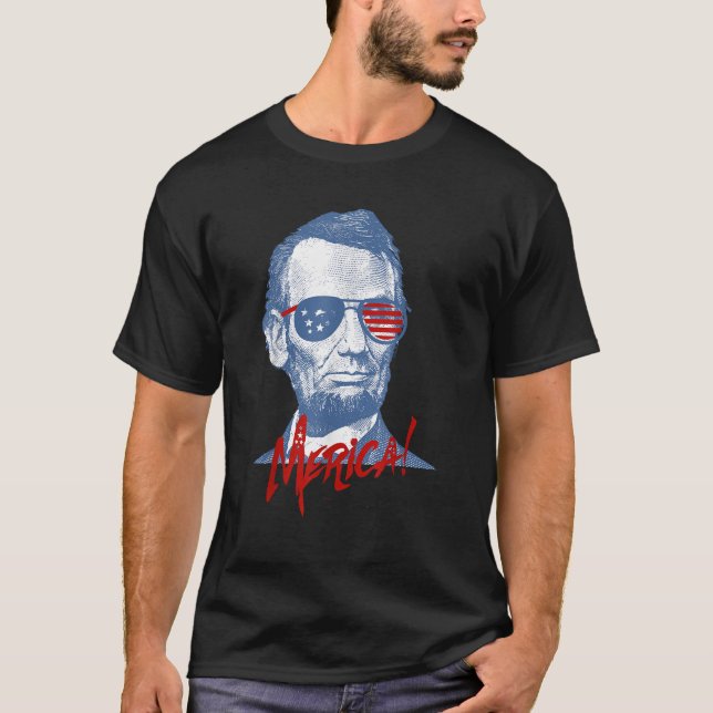 Camiseta Merica Lincoln 4 de julio: Veteranos o Día de la M (Anverso)