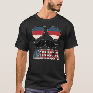Camiseta Merica Mustache Bandera Estadounidense 4 De Julio