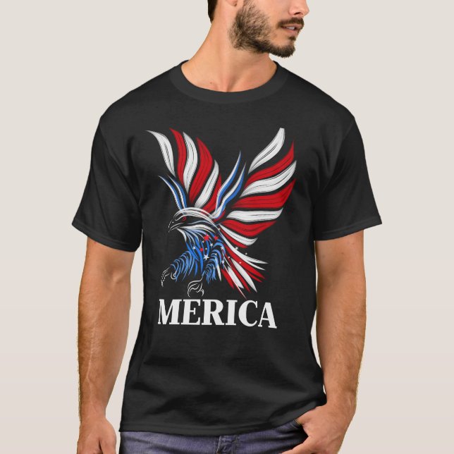 Camiseta Merica Patriótica Eagle de la Libertad de Estados  (Anverso)