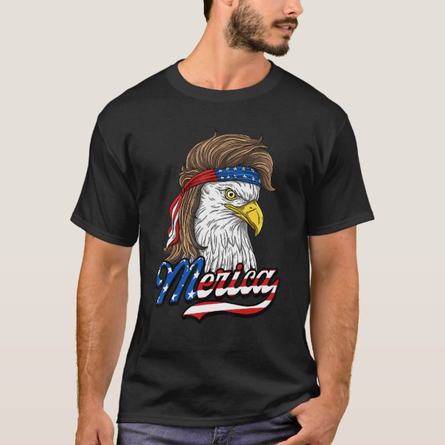 Camiseta Merica Patriótica Eeuu Águila De Libertad 4 De Jul (Anverso)