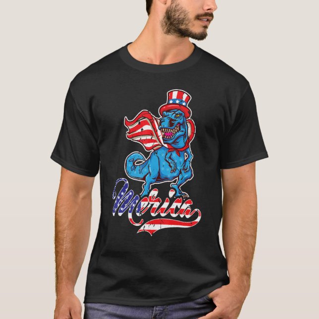 Camiseta Merica Patriótica Eeuu Eagle 4 De Julio Larga Vent (Anverso)