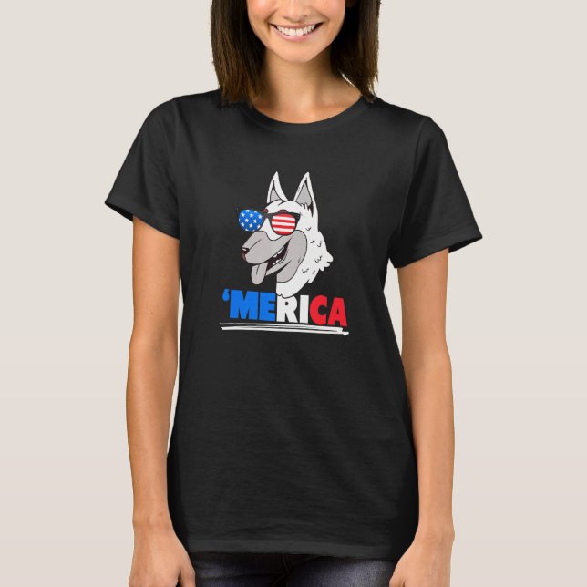 Camiseta Merica Perro belga malinois (Anverso)