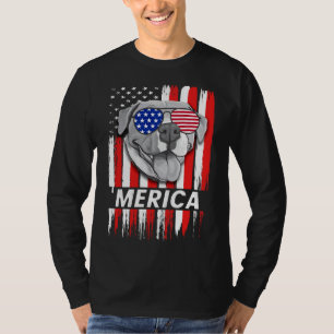 Camiseta Merica Pit Bull Pun Funny Pitbull Vintage American