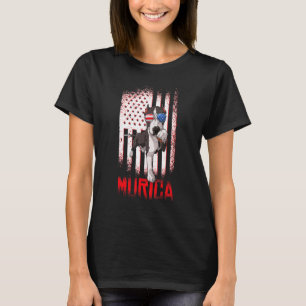 Camiseta Merica Pitbull Dog Bandera Estadounidense 4 De Jul