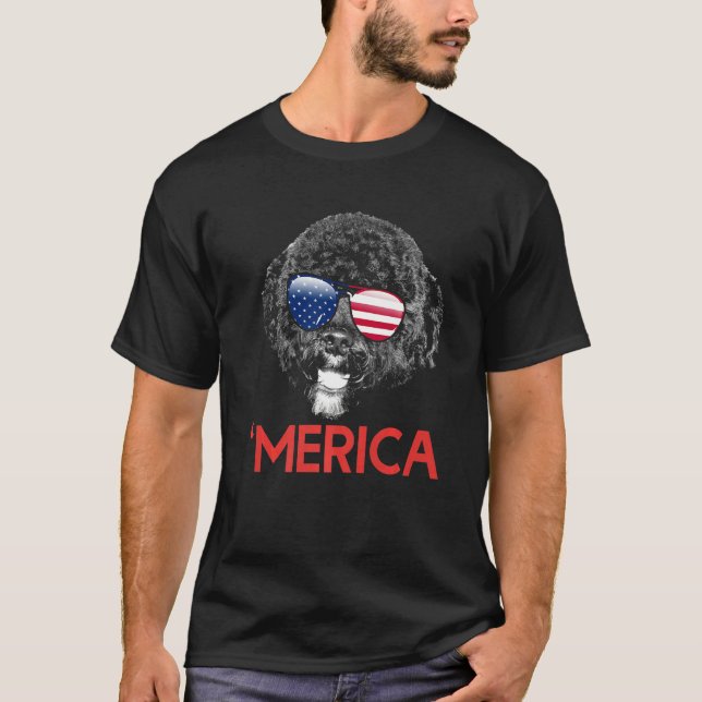Camiseta Merica Portuguesa Perro De Agua Bandera Estadounid (Anverso)