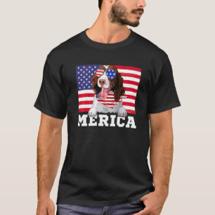 Camiseta Merica Primavera Inglesa Perro Español Bandera Ame