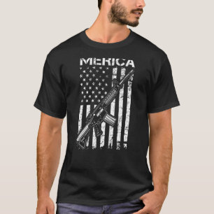 Camiseta MERICA Pro Gun AR15 Bandera de los Estados Unidos