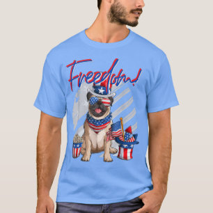 Camiseta Merica Pug perro 4 de julio Bandera Americana 