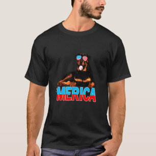 Camiseta Merica Rottweiler Bandera Americana Gafas De Sol 4