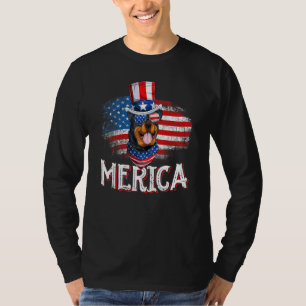 Camiseta Merica Rottweiler Perro Bandera Estadounidense 4 D