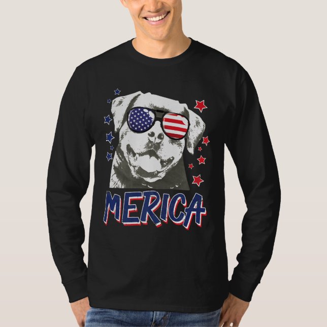 Camiseta Merica Rottweilers Dog 4 De Julio Eua Premiu (Anverso)