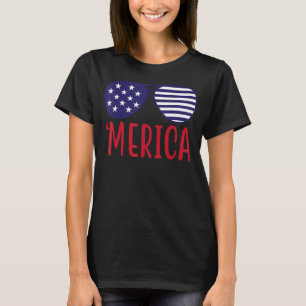 Camiseta Merica Sunglass Bandera Estadounidense 4 De Julio