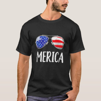 Camiseta Merica Sunglasses 4th Of July Men Women USA Americ