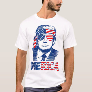 Camiseta MERICA TRUMP Feliz 4 De Julio Bandera Norteamerica