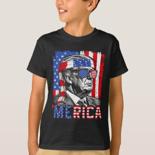 Camiseta Merica Trump Feliz 4 De Julio Divertida Bandera Es