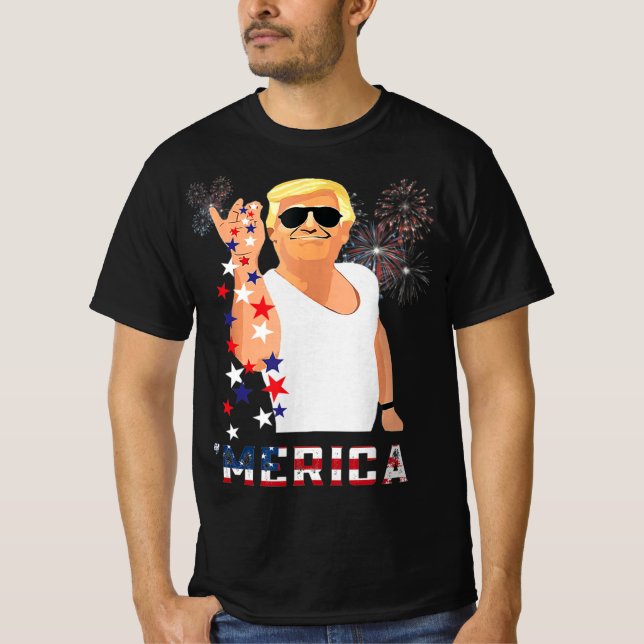 Camiseta Merica Trump se viste con Don Borracho Donald Borr (Anverso)