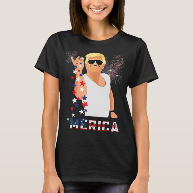 Camiseta Merica Trump se viste con Don Borracho Donald Borr (Anverso)