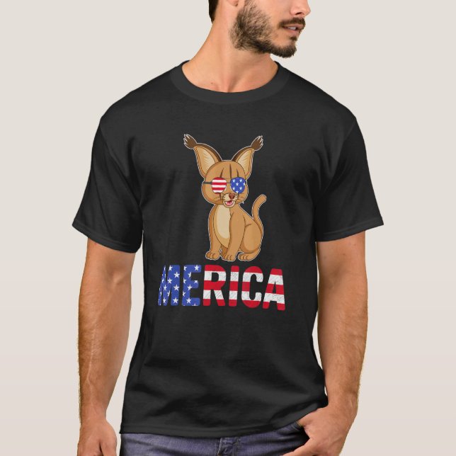 Camiseta Merica Usa Flag Bobcats Gafas de sol Patriótico 4O (Anverso)