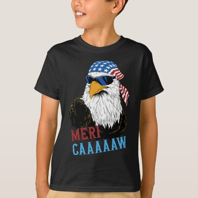 Camiseta Mericaaaaw Eagle Mullet 4 De Julio Eeuu Estadounid (Anverso)