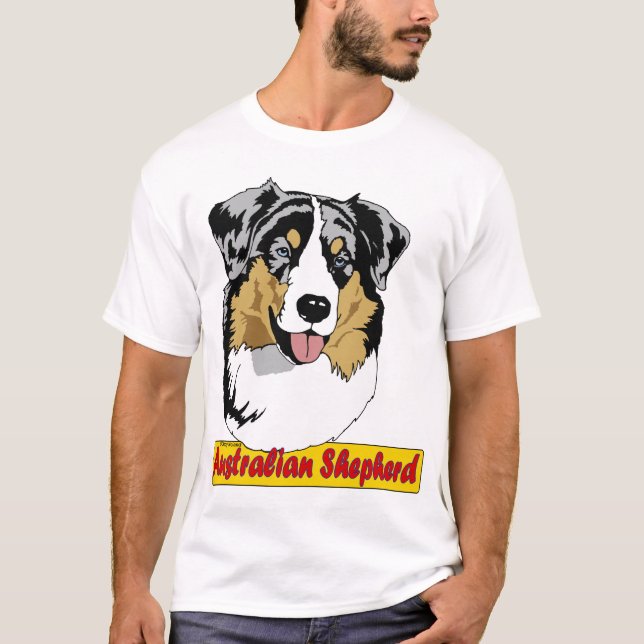 Camiseta Merle australiano del azul del pastor (Anverso)
