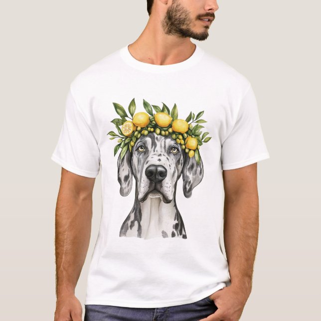 Camiseta Merle Great Dane Dog Lemon Crown (Anverso)