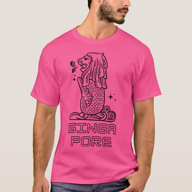 Camiseta Merlion de Singapur (Anverso)