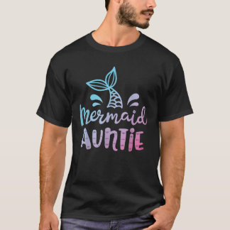 Camiseta Mermaid Auntie Funny Aunt Women Family Matching Bi
