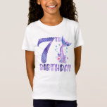 Camiseta Mermaid Birthday 7th Birthday T-Shirt<br><div class="desc">A fun design for the 7th birthday girl.</div>