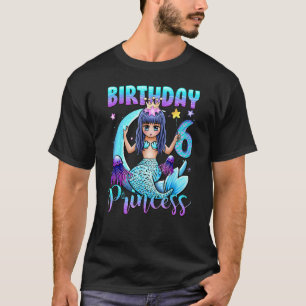 Camiseta Mermaid Birthday Girl 6 Years Old Mermaid 6th Birt