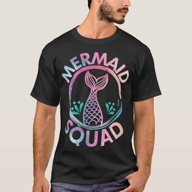 Camiseta Mermaid Birthday Squad Party T  Gift T best friend (Anverso)