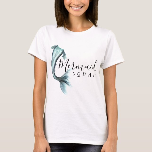 Camiseta Mermaid Crew Aqua | Mint Seafoam Luxe Bridal Party (Anverso)