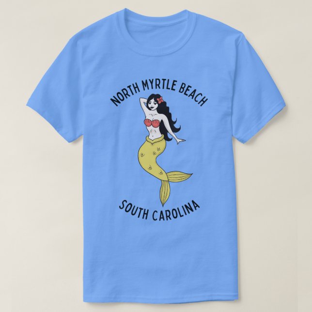 Camiseta Mermaid de North Myrtle Beach South olina (Diseño del anverso)