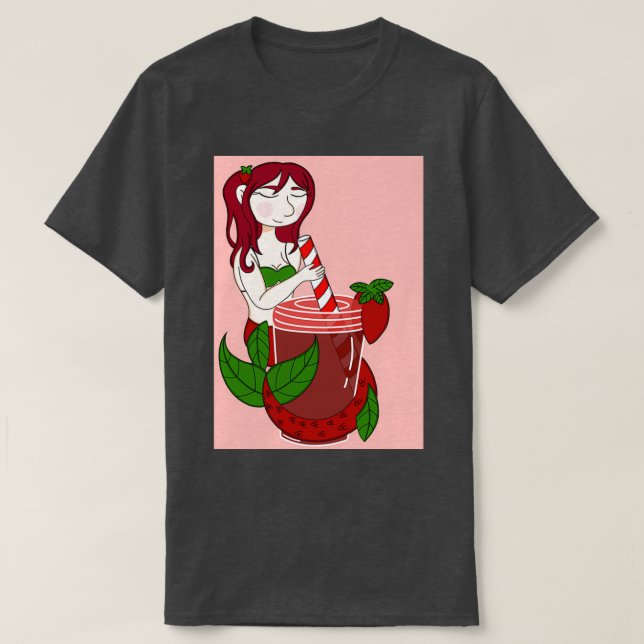 Camiseta Mermaid de té helado de fresa (Diseño del anverso)