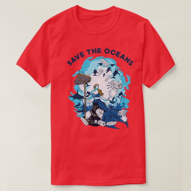 CAMISETA MERMAID GUARDAR LOS OCÉANOS (Diseño del anverso)