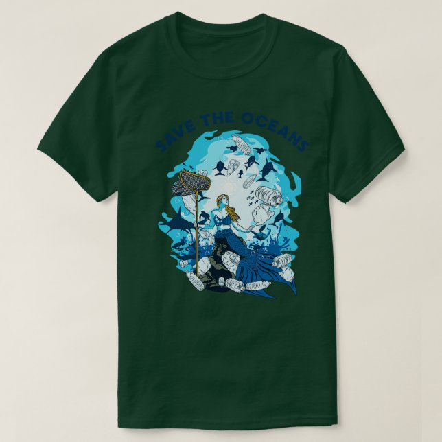 CAMISETA MERMAID GUARDAR LOS OCÉANOS (Diseño del anverso)