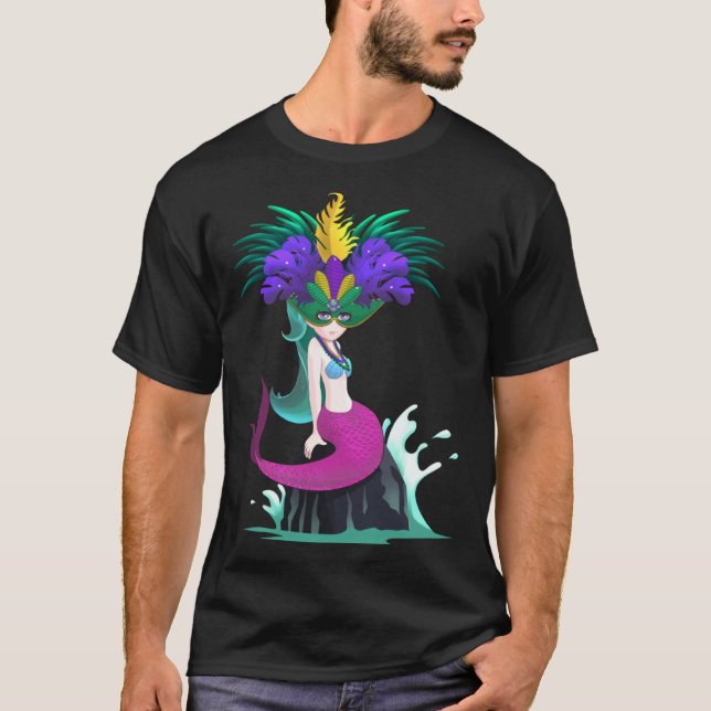 Camiseta Mermaid New Orleans Mardi Gras Parade Celebration (Anverso)