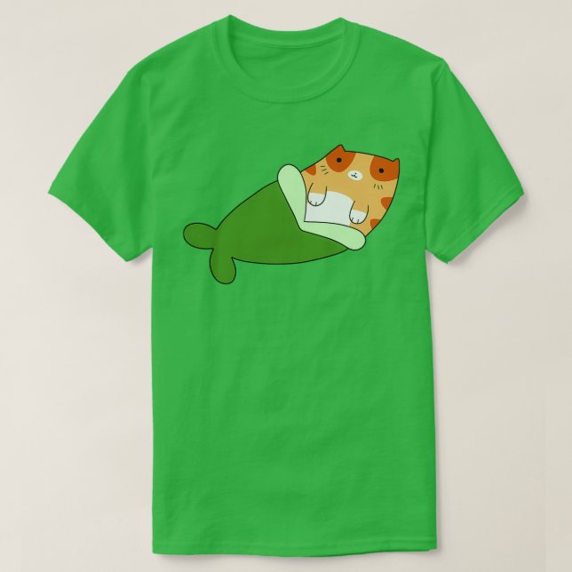 Camiseta Mermaid Orange Tabby Cat (Diseño del anverso)