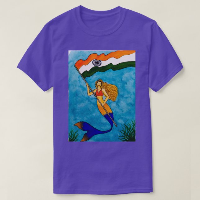 Camiseta Mermaid pateriótico (Diseño del anverso)