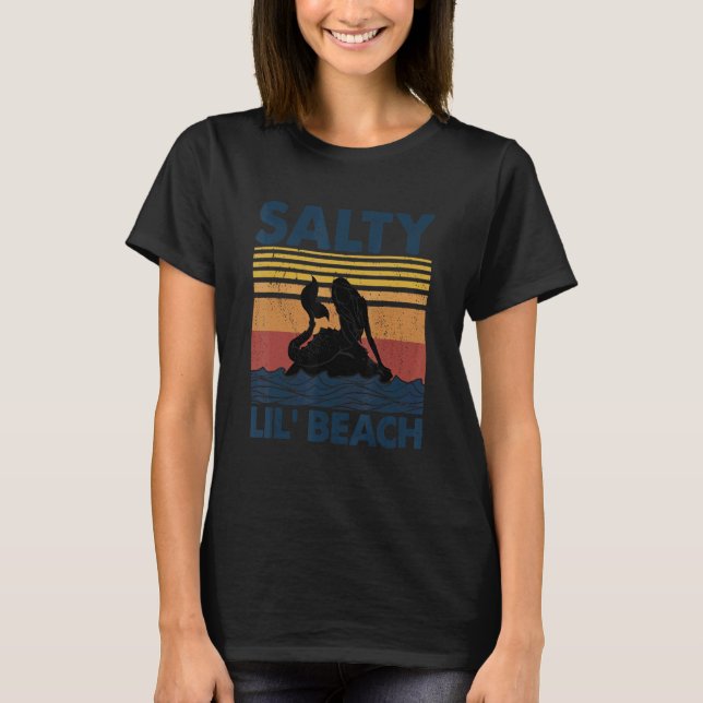 Camiseta Mermaid Salty Lil' Beach Vintage (Anverso)