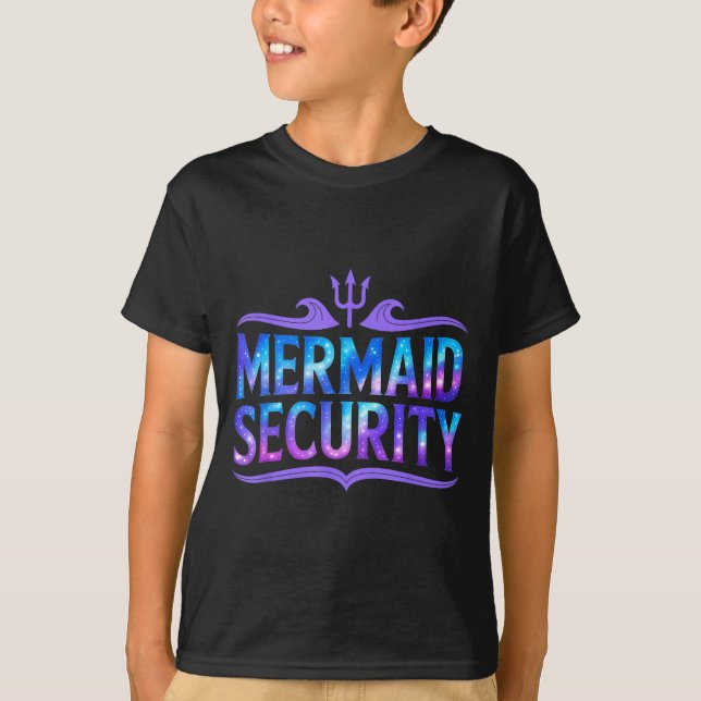 Camiseta Mermaid Security Funny Dad Father Daughter Birthda (Anverso)